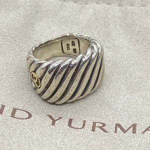 David yurman 18k & 925 Cigar band ring